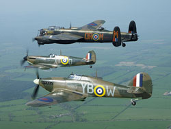 The Battle of Britain Memorial Flight in formation (Crown Copyright)
